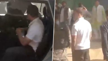 Rahul Gandhi Hathras Visit: Congress Leader Arrives in Uttar Pradesh’s Boolgarhi To Meet Family of 2020 Rape Victim (Watch Video)