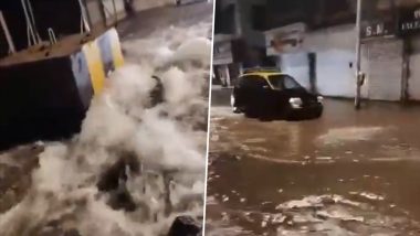 Bandra Pipeline Burst: Water Supply Disrupted in H West Ward As Pipe Burst Floods Road Near Lucky Junction in Mumbai (Watch Video)