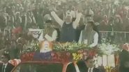 PM Narendra Modi Holds Roadshow in Khajuraho, Will Lay Foundation of Multiple Development Projects in Madhya Pradesh on Atal Bihari Vajpayee’s 100th Birth Anniversary (Watch Video)