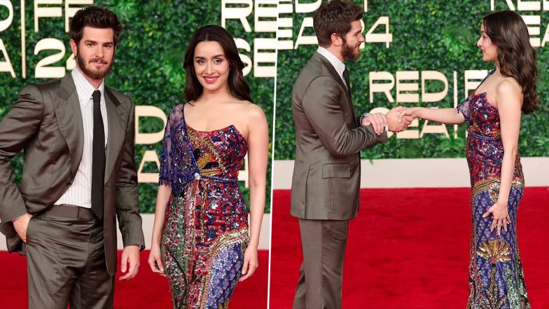 Red Sea International Film Festival 2024: Shraddha Kapoor and Andrew Garfield Pose Together on the Red Carpet at the Prestigious Event (View Pics)