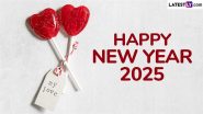 Happy New Year 2025 Wishes for Boyfriend and Girlfriend: Romantic Quotes, Heart-Shaped HD Images, Wallpapers, Love Messages and GIFs for Your BF and GF