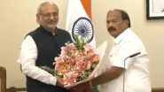 BJP Leader Kalidas Kolambkar Takes Oath As Maharashtra Assembly Protem Speaker at Raj Bhawan in Mumbai (Watch Video)