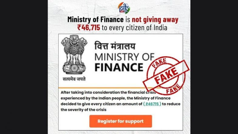 Centre Giving Away INR 46,715 As Aid to Every Citizen? PIB Fact Check Debunks WhatsApp Message