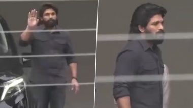 Sandhya Theatre Stampede Case: Allu Arjun Leaves for Chikkadapally Police Station in Hyderabad (See Pic)