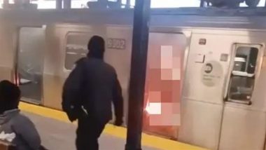 NYC Subway Horror: Man Sets Woman on Fire in New York Subway Car, Watches as She Gets Burnt Alive; Arrested (Disturbing Video)