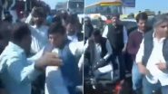 Ghazipur Traffic Jam: Protest Erupts at Ghazipur Border After Congestion Caused by Rahul Gandhi and Priyanka Gandhi Vadra's Sambhal Visit, Congress Leader Vidit Chaudhary Seen Pushing Protesters (Watch Video)