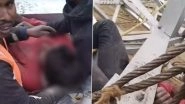 Prayagraj Shocker: 5 Workers Injured in Transmission Tower Collapse in Uttar Pradesh (Watch Video)