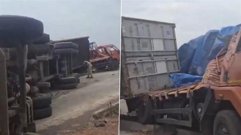 Maharashtra Road Accident: 10 Injured in Multi-Vehicle Crash on Mumbai-Goa Highway, Traffic Disrupted Near Parshuram Ghat in Ratnagiri (Watch Video)