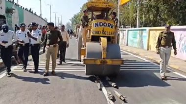 Madhya Pradesh Government Cracks Down on Modified Bike Silencers, Over 1,000 Silencers Bulldozed in Indore by Traffic Police (Watch Video)