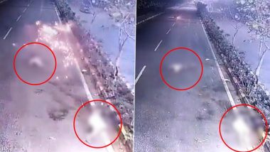 Hyderabad Road Accident: 2 Killed After Speeding Bike Hits Divider in Madhapur, Disturbing Video Surfaces