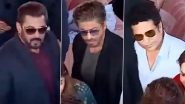 Maharashtra CM Devendra Fadnavis Oath Ceremony: Salman Khan and Shah Rukh Khan Hug Each Other at Swearing-In Ceremony at Azad Maidan, Mumbai (Watch Videos)