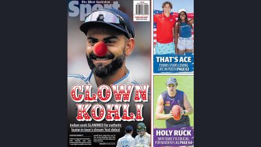 'Clown Kohli' Australian Newspaper Targets Virat Kohli With a Cheeky Back Page Image After His Shoulder Charge on 19-Year-Old Sam Konstas During Day 1 of IND vs AUS 4th Test 2024