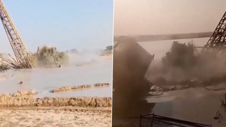 Jaisalmer Land Cave in Videos: Truck Sinks Into Deep Pit As Ground Caves In During Tubewell Digging in Rajasthan