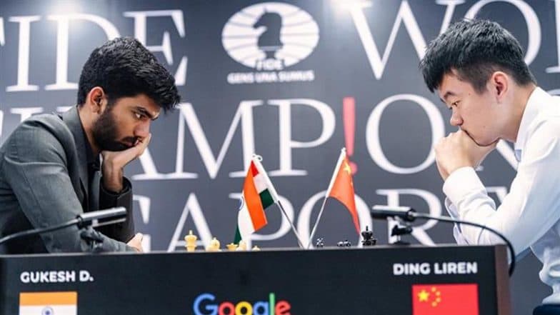 How To Watch D Gukesh vs Ding Liren Game 10 Free Live Streaming Online? Get Free Telecast Details of FIDE World Chess Championship 2024 Match on TV