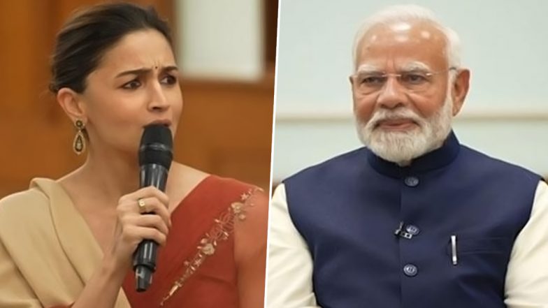‘Kya Aap Gaane Sun Paate Hain?’: Alia Bhatt Interacts With PM Narendra Modi in Delhi, Asks Him if He Listens to Music (Watch Video)