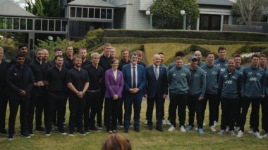 New Zealand Prime Minister Christopher Luxon Holds Reception For England and BlackCaps National Cricket Teams At Premier House After NZ vs ENG 1st Test 2024 (Watch Video)