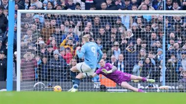 Premier League 2024-25: Jordan Pickford Denies Erling Haaland Penalty as Everton Hold Defending Champions Manchester City to 1-1 Draw