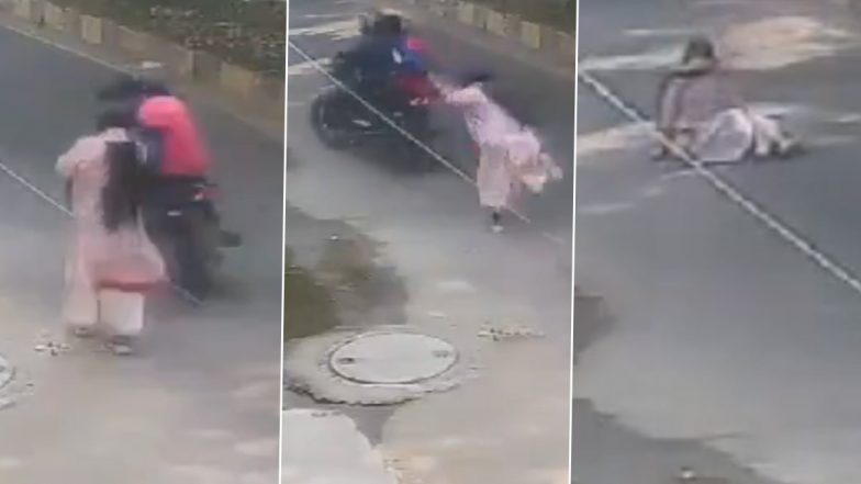 Lucknow: Woman Dragged for Several Meters As 2 Bike-Borne Men Snatch Purse in Broad Daylight; Police Respond After Video Goes Viral