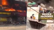 Delhi Fire: Blaze Erupts at Jungle Jamboree Restaurant in Rajouri Garden, People Jump off Roof to Escape Flames (Watch Video)