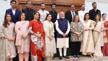 PM Narendra Modi Meets Kapoor Family Ahead of Raj Kapoor 100 Film Festival, Recalls Advani and Vajpayee Watching Renowned Actor’s Movie ‘Phir Subah Hogi’ (See Pics and Video)