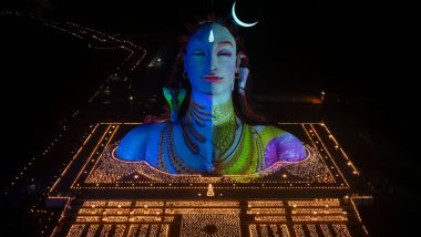 Coimbatore: Over 1 Lakh Lamps Illuminate Aadiyogi at Karthigai Deepam Festival (See Pics)