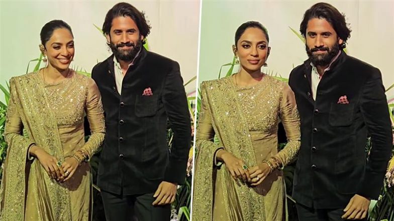 Newlyweds Naga Chaitanya and Sobhita Dhulipala Make Stunning Red Carpet Debut at Aaliyah Kashyap-Shane Gregoire’s Wedding Reception (Watch Videos)