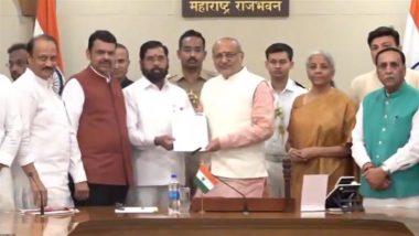 Maharashtra Govt Formation: Mahayuti Leaders Meet Governor Radhakrishnan To Stake Claim of Government; Devendra Fadnaavis Oath-Taking Ceremony on December 5 (Watch Video)