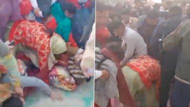 Meerut: Stampede at Katha Event of Pradeep Mishra, Several Including Women Injured in Crowd Crush (Watch Videos)