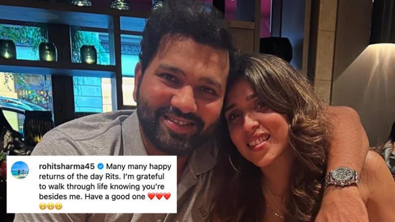 Rohit Sharma Pens Heartwarming Message For His Wife Ritika Sajdeh On Her Birthday (See Post)