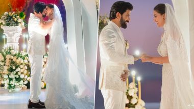 Keerthy Suresh Kisses Antony Thattil in a Magical Christian Wedding, Actress Looks Radiant in White Gown (See Pics)