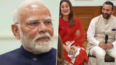 ‘Aap Laye Nahi Teesri Peedi Ko’: PM Narendra Modi Playfully Jokes With Kareena Kapoor Khan and Saif Ali Khan for Not Bringing Their Kids During Delhi Visit (Watch Video)