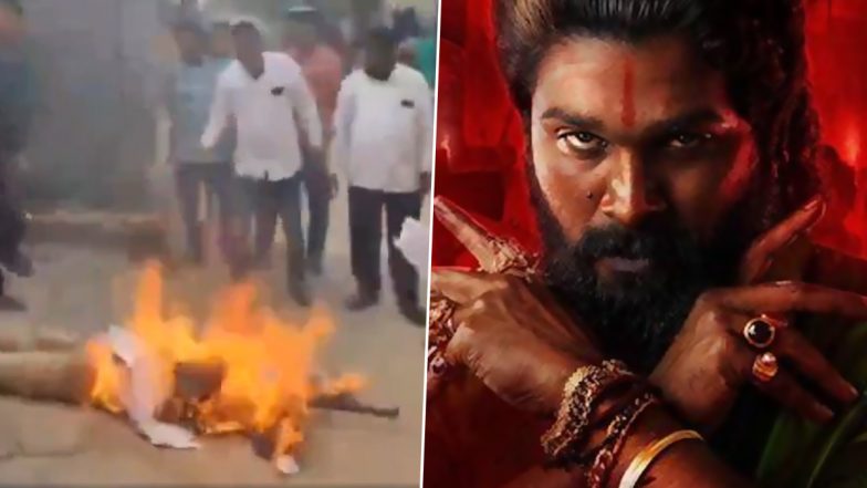 Allu Arjun’s Effigy Burned as Protestors Seek Justice for ‘Pushpa 2’ Stampede Victims (Watch Video)