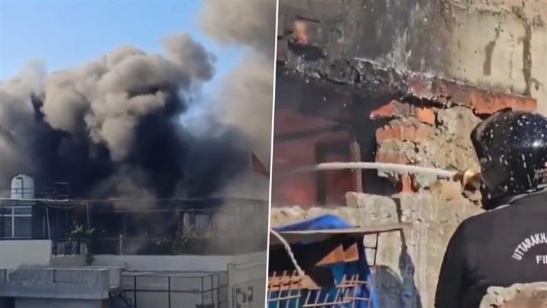 Uttarakhand Fire: Massive Blaze Engulfs Paint Warehouse in Ramnagar, 6 Fire Tenders Rushed to Scene (Watch Video)