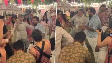 ‘Actual Choreographer of Natu Natu’: SS Rajamouli Wows Netizens With His Electrifying Dance Moves to Jr NTR’s ‘Ayudha Pooja’ Song at Nephew’s Wedding (Watch Video)