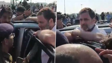 Rahul Gandhi, Priyanka Gandhi Vadra Stopped at Ghazipur Border on Delhi-Meerut Expressway While on Their Way to Violence-Hit Sambhal (Watch Video)