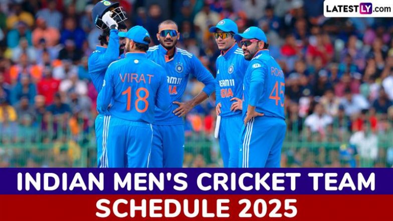 Indian Men’s Cricket Team Schedule in 2025: Upcoming Team India Matches Including IND vs PAK in ICC Champions Trophy, Asia Cup and Other Full Fixtures With Venues