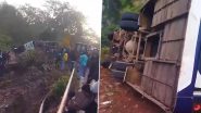 Odisha Bus Accident: 4 Dead, 30 Injured as Pilgrims’ Bus Overturns at Shakuntala Ghat; CM Announces INR 2 Lakh Compensation (Watch Video)