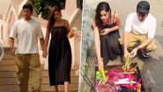 Surbhi Chandna Looks Cute in Black Sleeveless Dress As She Visits Mount Mary Church With Husband Karan Sharma (Watch Video)