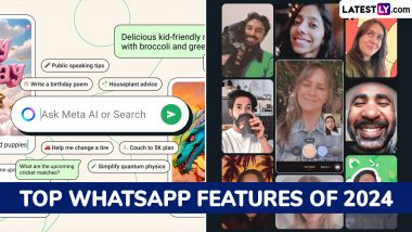 WhatsApp New Features List 2024: From Meta AI Integration to Giphy Stickers and Video Call Filters, Know Amazing Features Introduced This Year