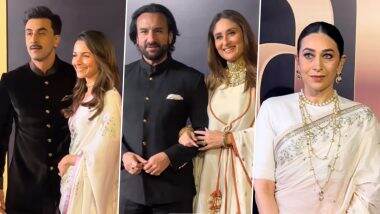 Raj Kapoor Centenary Celebration: From Ranbir Kapoor-Alia Bhatt to Kareena Kapoor-Saif Ali Khan, Kapoor Khandaan Arrive in Style To Celebrate the Cinema Legend (Watch Videos)