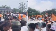 Karnataka Panchamasali Lingayat Quota Stir Turns Violent: Stone-Pelting Erupts, Several Injured As Police Lathi Charge Protesters in Belagavi (Watch Video)