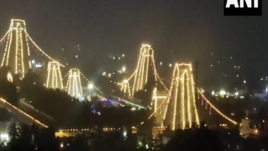 India News | Tamil Nadu: Temple Decorated with Lights for Karthigai Deepam Festival