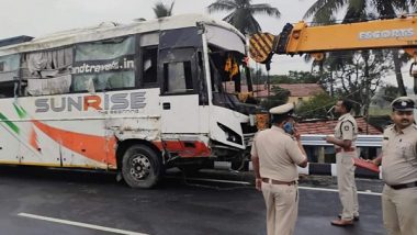 India News | Karnataka: 3 Dead, over 20 Injured After Bus Hits Road Divider in Tumkur District