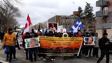 World News | Hindus Protest in Montreal Against Bangladesh in Solidarity with ISKCON