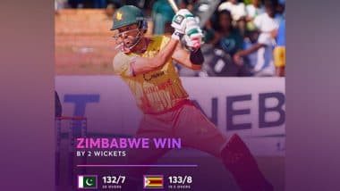 Sports News | 3rd T20I: Brian Bennett's 43 Guides Zimbabwe to Win over Pakistan at Bulawayo