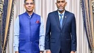 World News | Outgoing Indian High Commissioner Munu Mahawar Pays Farewell Call to Maldives President Muizzu