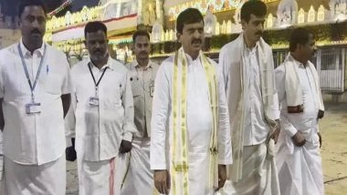 India News | Telangana Minister Ponguleti Reddy Offers Prayers with Family at Tirupati Temple on Last Day of Karthika Brahmotsavams