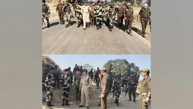 India News | J-K Police, BSF Conducts Joint Patrolling Along India-Pakistan Border in Samba