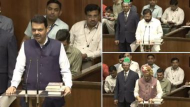 India News | Maharashtra CM Fadnavis, Deputy CMs Shinde, Pawar Take Oath as MLAs on Day 1 of State Assembly Special Session