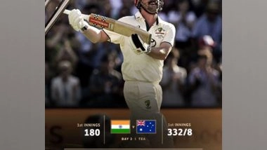 Sports News | BGT 2024-25: Head Continues Golden Run Against India with Century, Australia Lead by 152 Runs (Day 2, Tea)